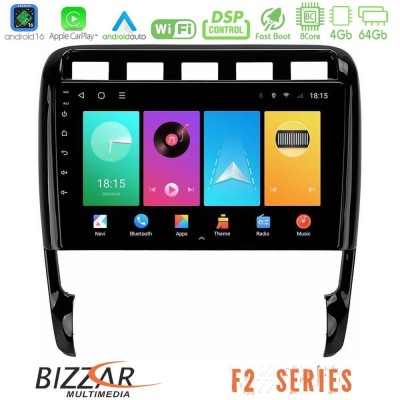 Bizzar F2 Series 8Core Android16 4+64GB Porsche Cayenne 2003-2010 Navigation Multimedia Tablet 9"