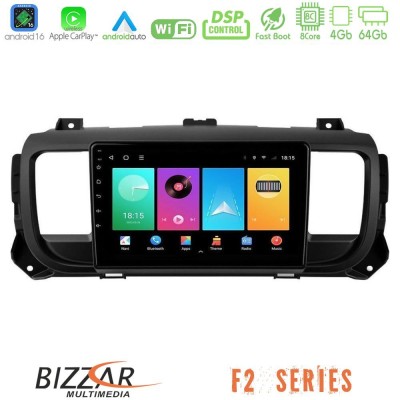 Bizzar F2 Series 8Core Android16 4+64GB Citroen/Peugeot/Opel/Toyota Navigation Multimedia Tablet 9"