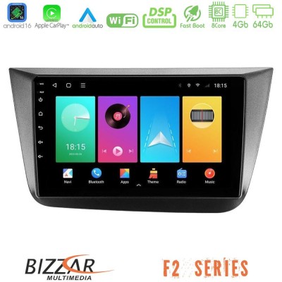 Bizzar F2 Series 8Core Android16 4+64GB Seat Altea 2004-2015 Navigation Multimedia Tablet 9"