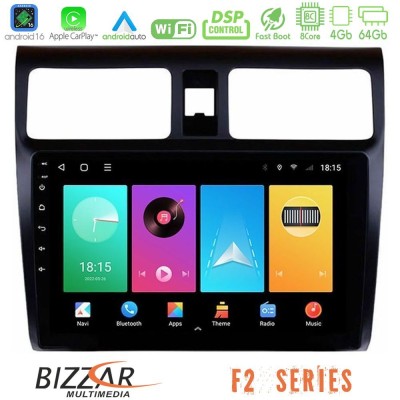 Bizzar F2 Series 8Core Android16 4+64GB Suzuki Swift 2005-2010 Navigation Multimedia Tablet 10"