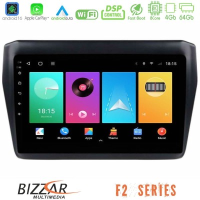 Bizzar F2 Series 8Core Android16 4+64GB Suzuki Swift 2017-2023 Navigation Multimedia Tablet 9"