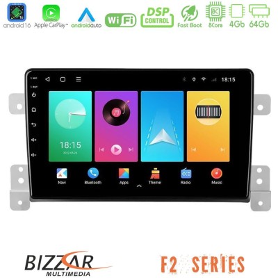 Bizzar F2 Series 8Core Android16 4+64GB Suzuki Grand Vitara Navigation Multimedia Tablet 9"