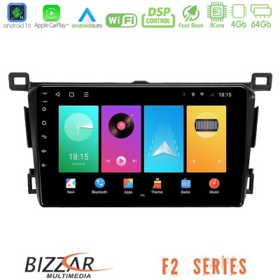 Bizzar F2 Series 8Core Android16 4+64GB Toyota RAV4 2013-2018 Navigation Multimedia Tablet 9"