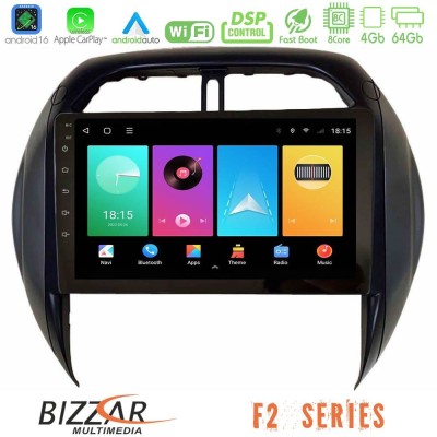 Bizzar F2 Series 8Core Android16 4+64GB Toyota RAV4 2001-2005 (Auto A/C) Navigation Multimedia Tablet 9"