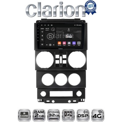 CLARION GL71748 Οθόνη OEM Multimedia Αυτοκινήτου για JEEP WRANGLER 2007 2011 (CarPlay/AndroidAuto/BT/GPS/WIFI/GPRS)