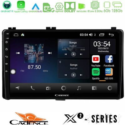 Cadence X2 Series 8Core Android14 6+128GB Toyota Corolla/Auris 2017-2019 Navigat-ion Multimedia Tablet 9"