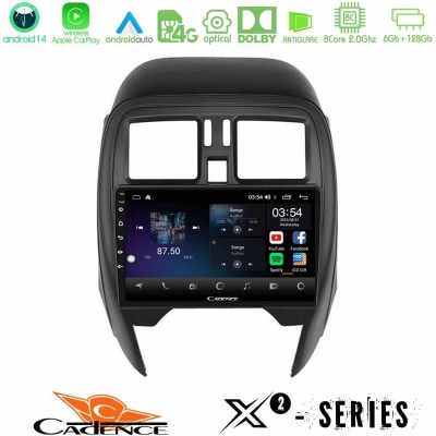 Cadence X2 Series 8Core Android14 6+128GB Nissan Micra 2013-2016 Navigation Multimedia Tablet 9"
