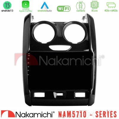 Nakamichi NAM5710 Series 8Core Android13 4+64GB Dacia Duster 2014-2018 Navigation Multimedia Tablet 9"