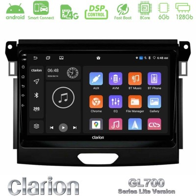 Clarion GL700 Lite Series 8Core Android ClarionOS 6+128GB Ford Ranger 2017-2022 Navigation Multimedia Tablet 9" Με Carplay & And