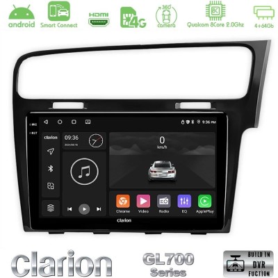Clarion GL700 QUALCOMM Series 8Core Android ClarionOS 4+64GB VW GOLF 7 RHD Navigation Multimedia Tablet 10" Με Carplay & Android