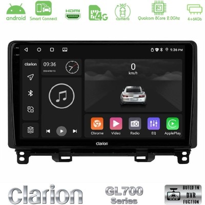 Clarion GL700 QUALCOMM Series 8Core Android ClarionOS 4+64GB Honda Jazz RHD 2021-2025 Navigation Multimedia Tablet 10" Με Carpla