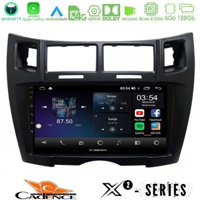Cadence X2 Series 8Core Android14 6+128GB Toyota Yaris Navigation Multimedia Tablet 9" (Μαύρο Χρώμα)