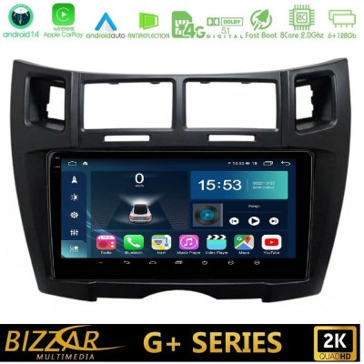Bizzar G+ Series Toyota Yaris 8core Android14 6+128GB Navigation Multimedia Tablet 9" (Μαύρο Χρώμα)