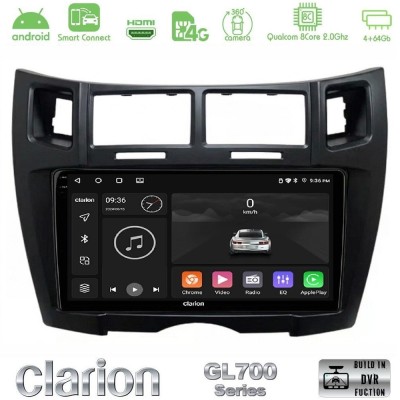 Clarion GL700 QUALCOMM Series 8Core Android ClarionOS 4+64GB Toyota Yaris Navigation Multimedia Tablet 9" (Μαύρο Χρώμα) Με Carpl