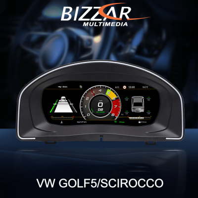 Bizzar Digital Cluster VW GOLF5/SCIROCCO Digital HD LCD Instrument Cluster 10.25" με Carplay | HDMI in