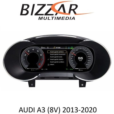 Bizzar Digital Cluster AUDI A3 (8V) 2013-2020 Digital HD LCD Instrument Cluster 12.3" με Carplay | HDMI in