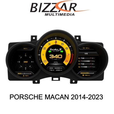 Bizzar Digital Cluster PORSCHE MACAN 2014-2023 Digital HD LCD Instrument Cluster 12.3" με Carplay | HDMI in