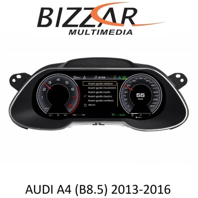 Bizzar Digital Cluster AUDI A4 (B8.5) 2013-2016 Digital HD LCD Instrument Cluster 12.3" με Carplay | HDMI in
