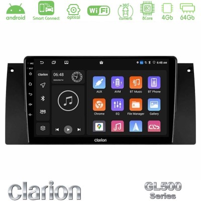 Clarion GL500 Series 8Core Android ClarionOS 4+64GB BMW 5 Series (E39) / X5 (E53) Navigation Multimedia Tablet 9"