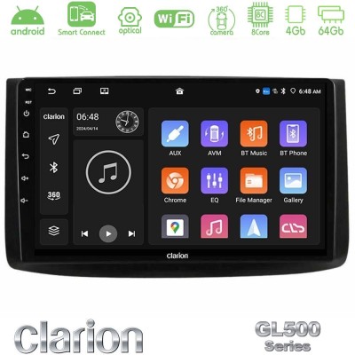 Clarion GL500 Series 8Core Android ClarionOS 4+64GB Chevrolet Aveo 2006-2010 Navigation Multimedia Tablet 9"