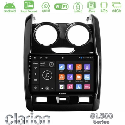 Clarion GL500 Series 8Core Android ClarionOS 4+64GB Dacia Duster 2014-2018 Navigation Multimedia Tablet 9"
