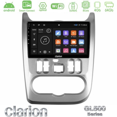 Clarion GL500 Series 8Core Android ClarionOS 4+64GB Dacia Duster/Sandero/Logan Navigation Multimedia Tablet 9"