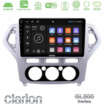 Clarion GL500 Series 8Core Android ClarionOS 4+64GB Ford Mondeo 2007-2010 Manual A/C Navigation Multimedia Tablet 10"
