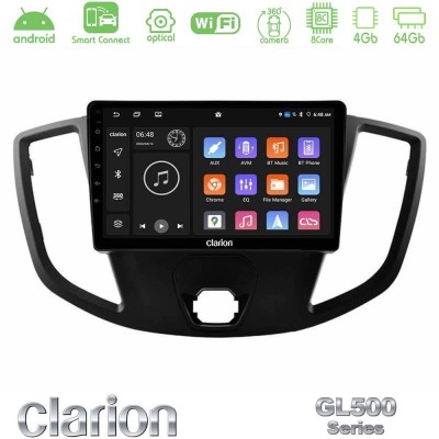 Clarion GL500 Series 8Core Android ClarionOS 4+64GB Ford Transit 2014- Navigation Multimedia Tablet 9"