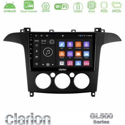 Clarion GL500 Series 8Core Android ClarionOS 4+64GB Ford S-Max 2006-2008 (manual A/C) Navigation Multimedia Tablet 9"