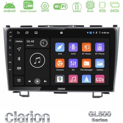 Clarion GL500 Series 8Core Android ClarionOS 4+64GB Honda CRV Navigation Multimedia Tablet 9"