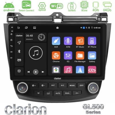 Clarion GL500 Series 8Core Android ClarionOS 4+64GB Honda Accord 2002-2008 Navigation Multimedia Tablet 10"