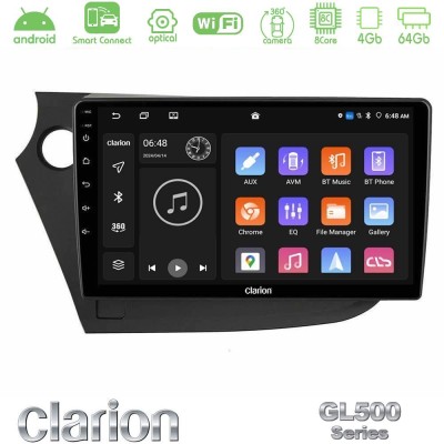 Clarion GL500 Series 8Core Android ClarionOS 4+64GB Honda Insight 2009-2015 Navigation Multimedia Tablet 9"
