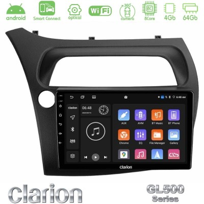 Clarion GL500 Series 8Core Android ClarionOS 4+64GB Honda Civic Hatchback 2006-2011 Navigation Multimedia Tablet 9"