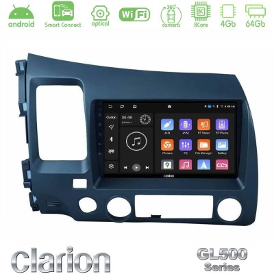 Clarion GL500 Series 8Core Android ClarionOS 4+64GB Honda Civic 2006-2011 Navigation Multimedia Tablet 9"