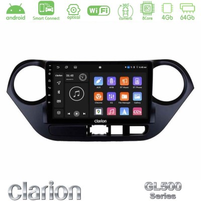 Clarion GL500 Series 8Core Android ClarionOS 4+64GB Hyundai i10 2014-2020 Navigation Multimedia Tablet 9"