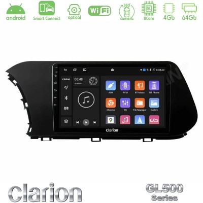 Clarion GL500 Series 8Core Android ClarionOS 4+64GB Hyundai i20 2021-2023 Navigation Multimedia Tablet 10"