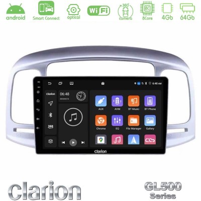 Clarion GL500 Series 8Core Android ClarionOS 4+64GB Hyundai Accent 2006-2011 Navigation Multimedia Tablet 9"