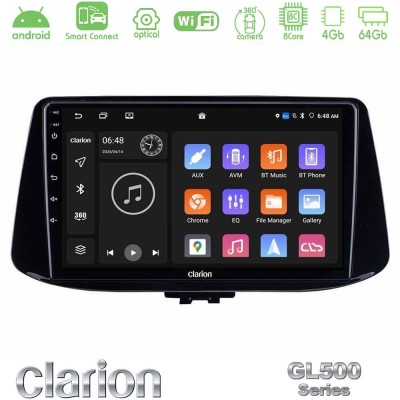 Clarion GL500 Series 8Core Android ClarionOS 4+64GB Hyundai i30 Navigation Multimedia Tablet 9"