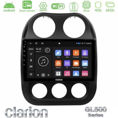 Clarion GL500 Series 8Core Android ClarionOS 4+64GB Jeep Compass 2012-2016 Navigation Multimedia Tablet 9"
