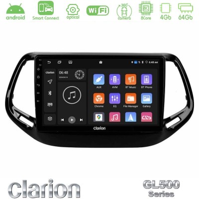Clarion GL500 Series 8Core Android ClarionOS 4+64GB Jeep Compass 2017 Navigation Multimedia Tablet 10"