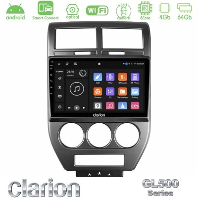 Clarion GL500 Series 8Core Android ClarionOS 4+64GB Jeep Compass/Patriot 2007-2008 Navigation Multimedia Tablet 10"
