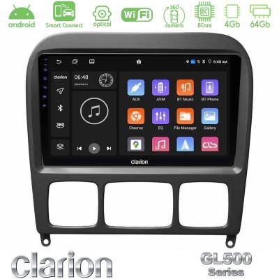 Clarion GL500 Series 8Core Android ClarionOS 4+64GB Mercedes S Class 1999-2004 (W220) Navigation Multimedia Tablet 9"