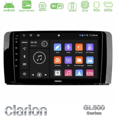 Clarion GL500 Series 8Core Android ClarionOS 4+64GB Mercedes R Class Navigation Multimedia Tablet 9"