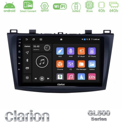Clarion GL500 Series 8Core Android ClarionOS 4+64GB Mazda 3 2009-2014 Navigation Multimedia Tablet 9"