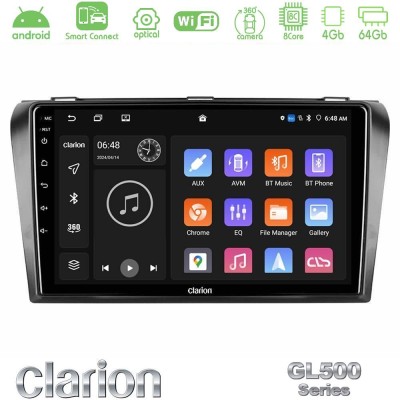 Clarion GL500 Series 8Core Android ClarionOS 4+64GB Mazda 3 2004-2009 Navigation Multimedia Tablet 9"