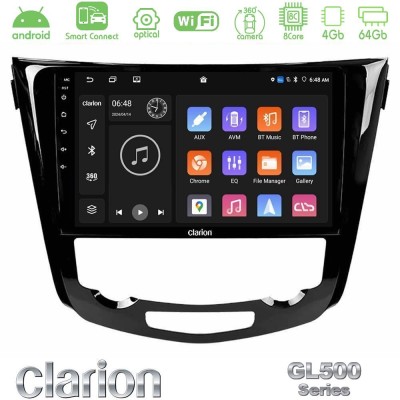 Clarion GL500 Series 8Core Android ClarionOS 4+64GB Nissan Qashqai J11 (AUTO A/C) Navigation Multimedia Tablet 10"