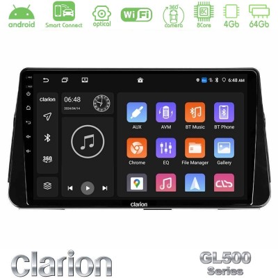 Clarion GL500 Series 8Core Android ClarionOS 4+64GB Nissan Micra K14 Navigation Multimedia Tablet 9"