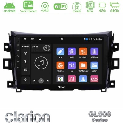 Clarion GL500 Series 8Core Android ClarionOS 4+64GB Nissan Navara NP300 Navigation Multimedia Tablet 9"