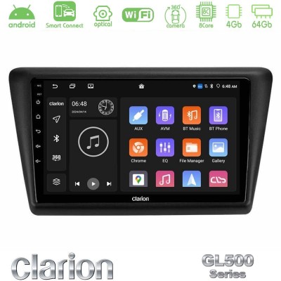 Clarion GL500 Series 8Core Android ClarionOS 4+64GB Skoda Rapid 2013-2017 Navigation Multimedia Tablet 9"
