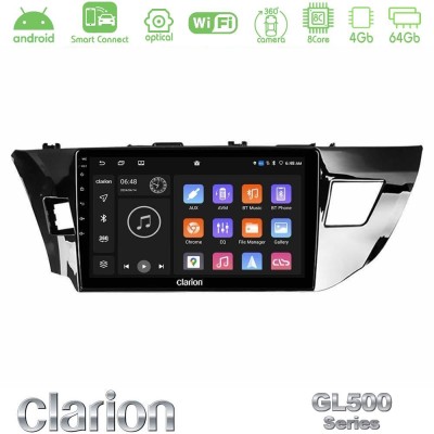 Clarion GL500 Series 8Core Android ClarionOS 4+64GB Toyota Corolla 2014-2016 Navigation Multimedia Tablet 9"